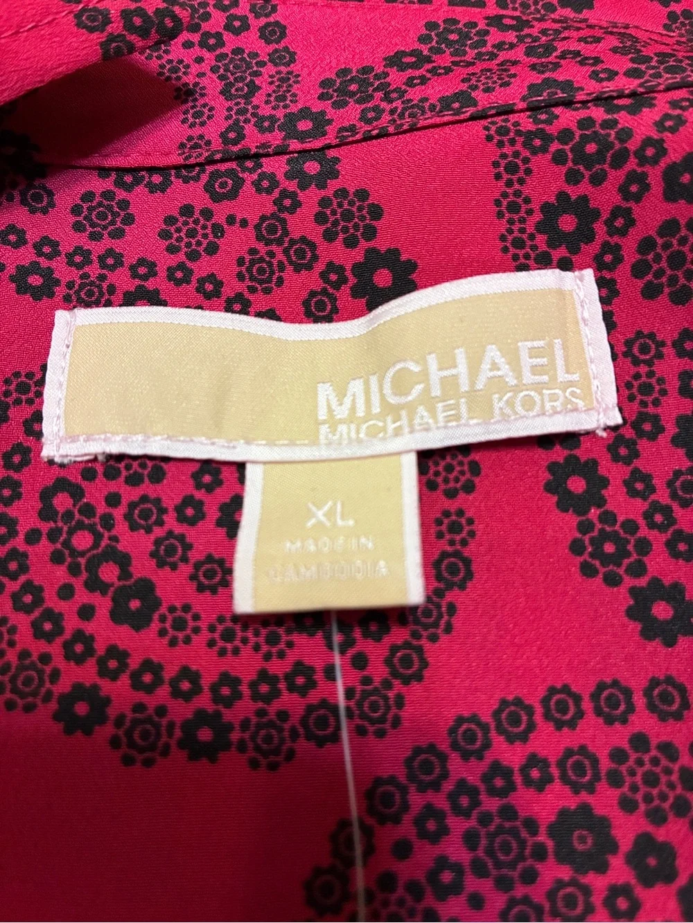 Michael Kors Paisley Zip Up Blouse Size XL NWT